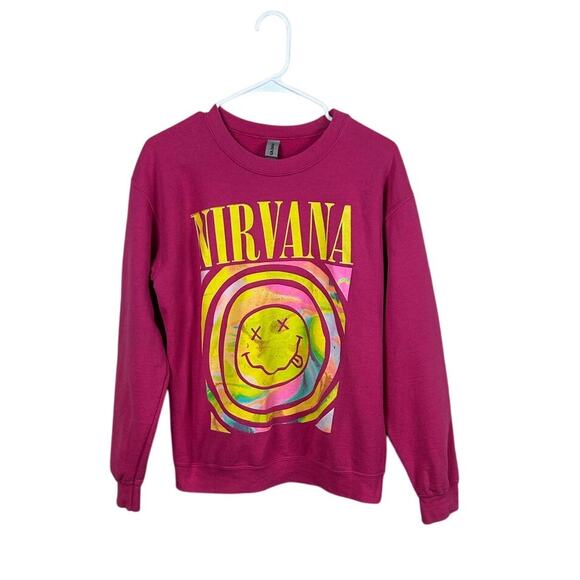 Nirvana Hot Pink Sweatshirt size S - Picture 1 of 9